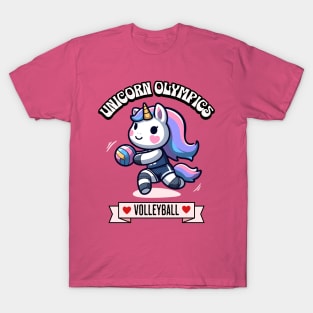 Volleyball Unicorn Olympics 🏐🦄 - Spike Some Cuteness! T-Shirt